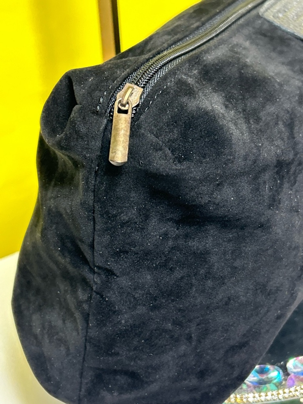 Borse in Pelle 2fer Yellow Snake-Print Tote Bag w/Travel Pouch Approx. 20x11 x 7 - Picture 5 of 17